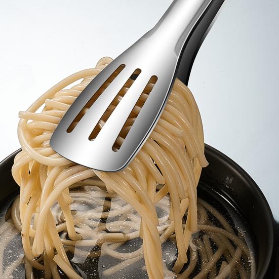 Stainless Steel Food Tongs Serrated Grip Tongs for Bread BBQ & Buffet Serving Rust-Resistant Easy-Clean Versatile Kitchen Utensil for Home Party Grill