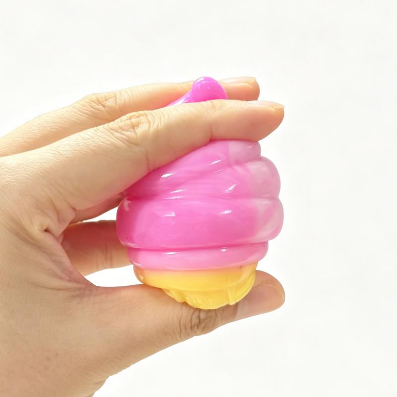 Needoh Nice Cream Cone Gradient Squish Squeeze Ball Anti Stress Relieve Portable Pocket Mood Sensory Fidget Vent Squishy Toy