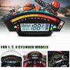 Motorrad LCD TFT Digitaler Tacho 14000 U/min 6 Gänge Hintergrundbeleuchtung Motorrad Kilometerzähler für 1, 2, 4 Zylinder Meter