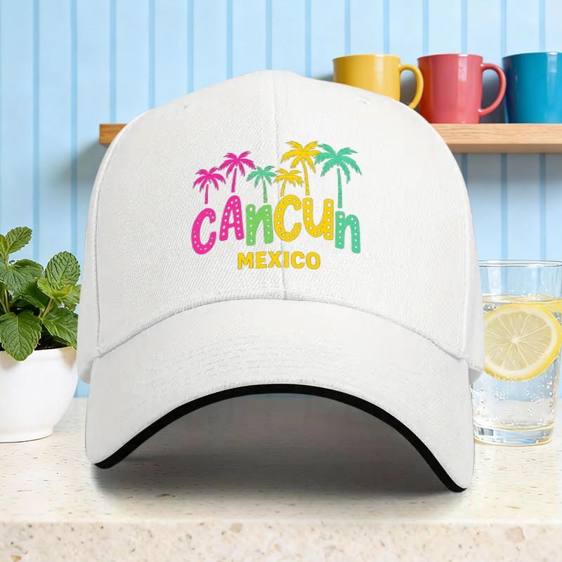 Cancun Mexico Palm Trees Baseball Cap Cotton Casual Outdoor Travel Adjustable Cap for Unisex