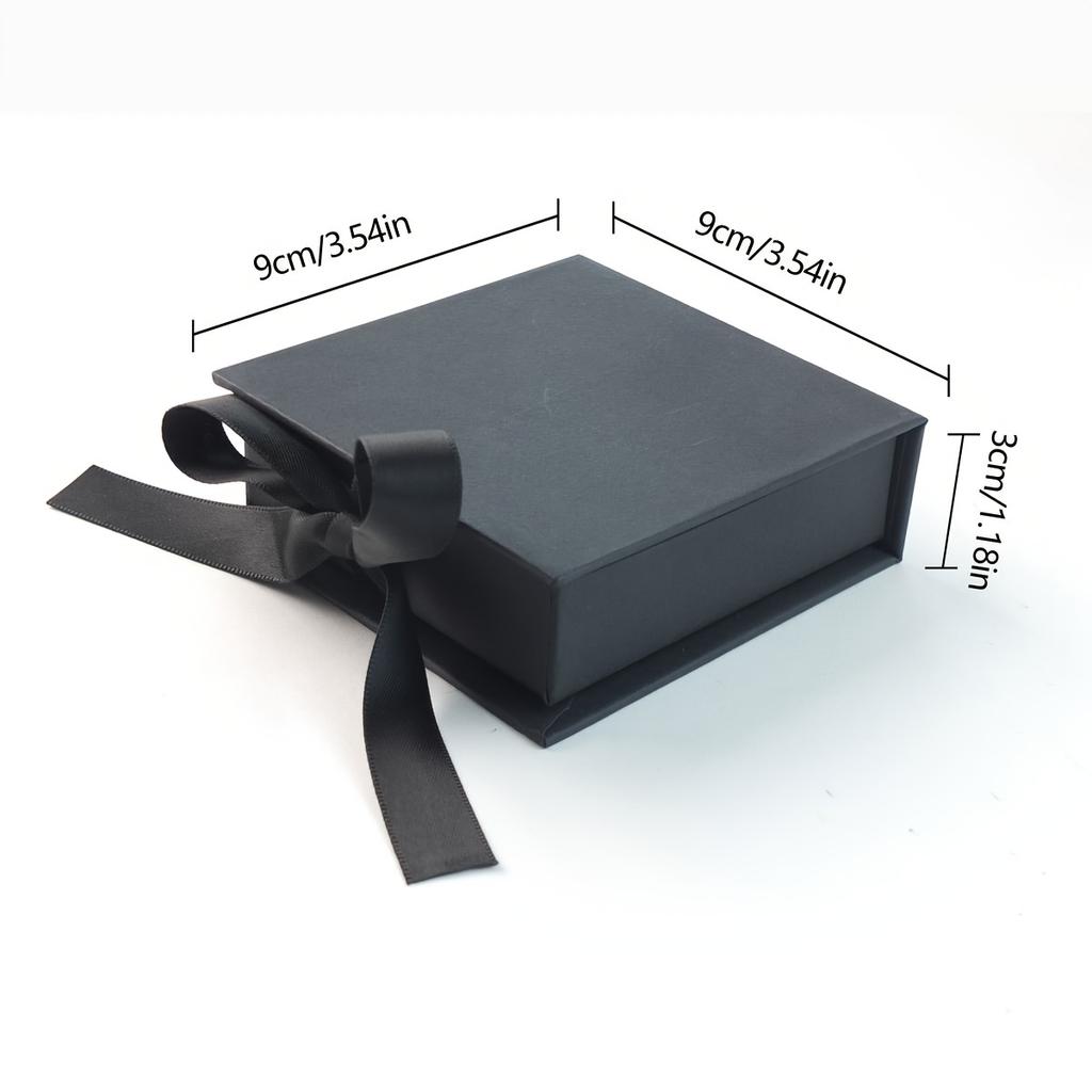 1pc Jewelry Packaging Box, Ribbon Flip Box, Jewelry Gift Storage Box, For Earrings Rings Necklaces Bracelets Pendants