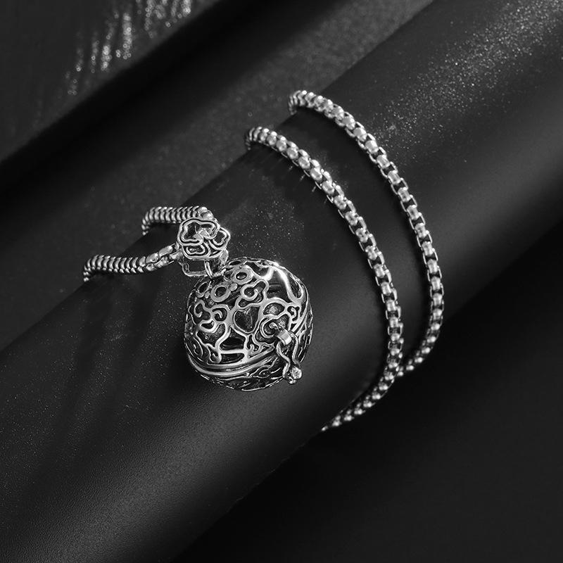 Öffnungsbarer hohler Räuchergefäß Retro Mode Säckchen Schmuck Anhänger Halskette
