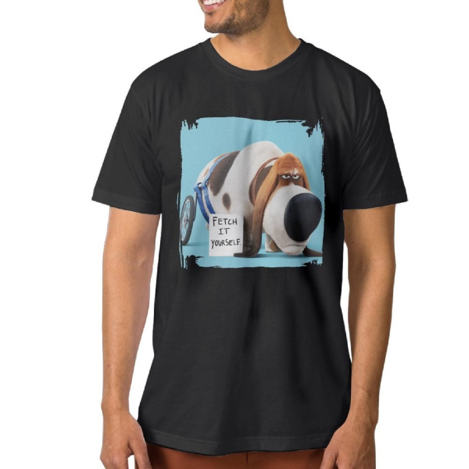 Men The Secret Life Of Pets Pops Dog Round Neck T Shirts S