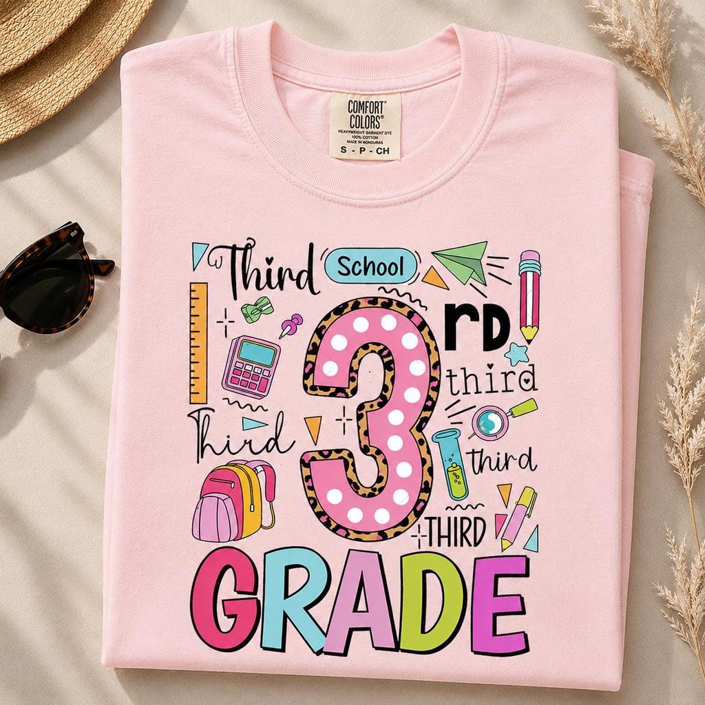 Third Grade Teacher Shirt, Back to School Classroom Graphic Tee