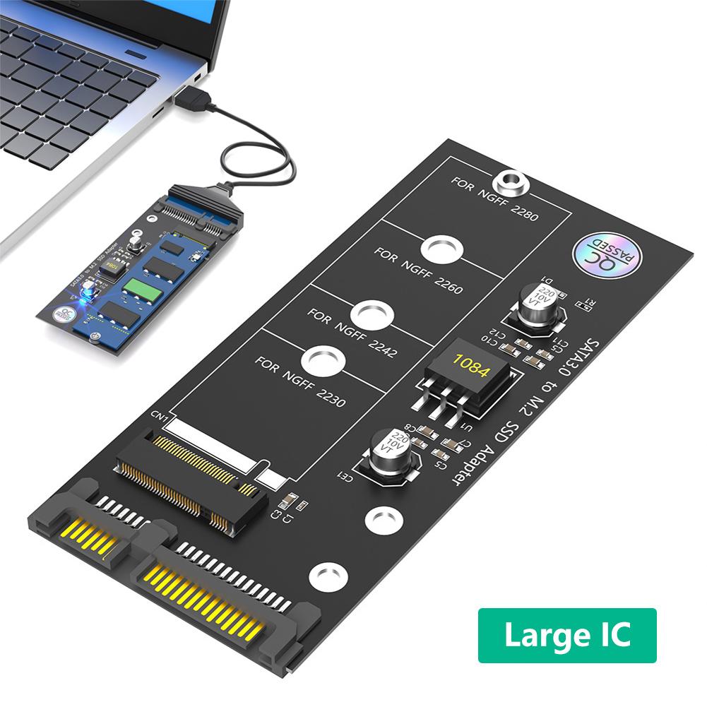 M.2 Key B SSD To SATA 2.5 Adapter for NGFF M.2 2280 2260 2242 2230 SSD Large IC (Not for M.2 NVME)