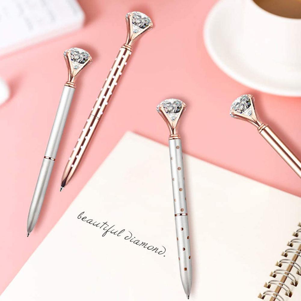 Pen Ballpoint Pen Student Stationery Office Business Gifts 1.0mm Metal Nib Rhinestone Pen Ball Point Pen