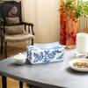 Niebiesko-biała porcelanowa szkatułka na chusteczki Ceramiczny pojemnik na ręczniki papierowe Stolik kawowy Biurko Uchwyt na serwetki Pudełka na chusteczki Vintage Wystrój domu