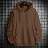 Reines Baumwoll-Kapuzensweatshirt Herren Einfarbig Locker Übergröße Lässig Sportlich Plus Samt Verdickt Sweatshirt Kapuzenpullover