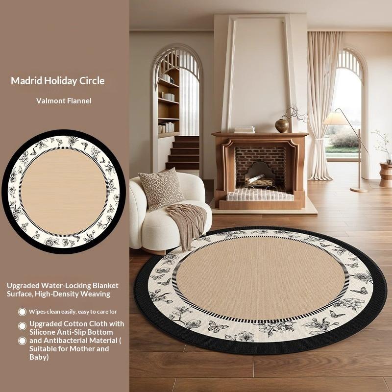 Round Carpet Living Room High-end French Antique Style Bedroom Bedside Blanket Cloakroom Dressing Room Floor Mat