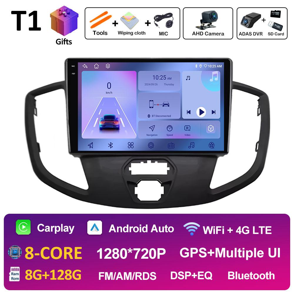 Android 14 Wireless Carplay For Ford Transit 2015 2016 2017 2018 Navigation GPS Cooling Fan Autoradio Car Multimedia Player WIFI