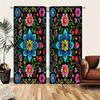 2 Panels Mexican Style Curta Vibrant Floral Printed Drapes Ethnic Boho Window Treatment For Living Room Bedroom Home Decor