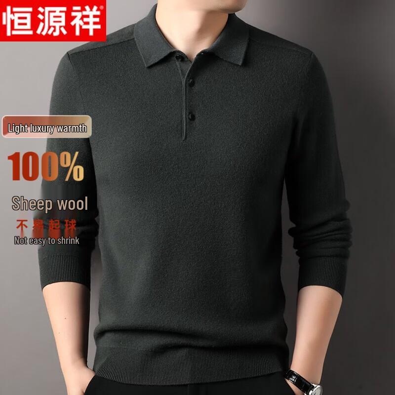 Men's 100% Pure Wool Polo Sweater
