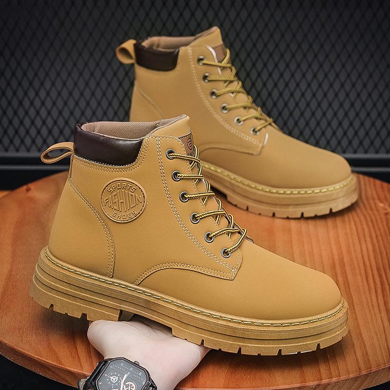 Martin boots autumn and winter new rhubarb boots high-top trendy shoes non-slip and wear-resistant boots