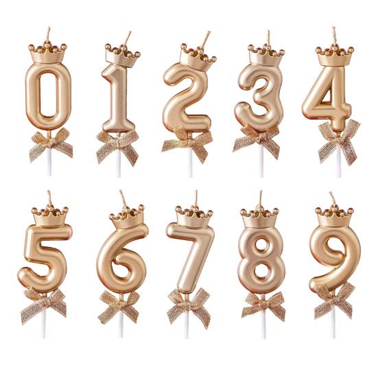 Number Cake Topper Candles 0-9 Cake Number Set Reusable Acrylic Cake Number Stand for Birthday Anniversary Milestone Celebrations