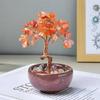 Citrine Money Tree with Agate Base - Fortune-Attracting Ornament for Home or Office