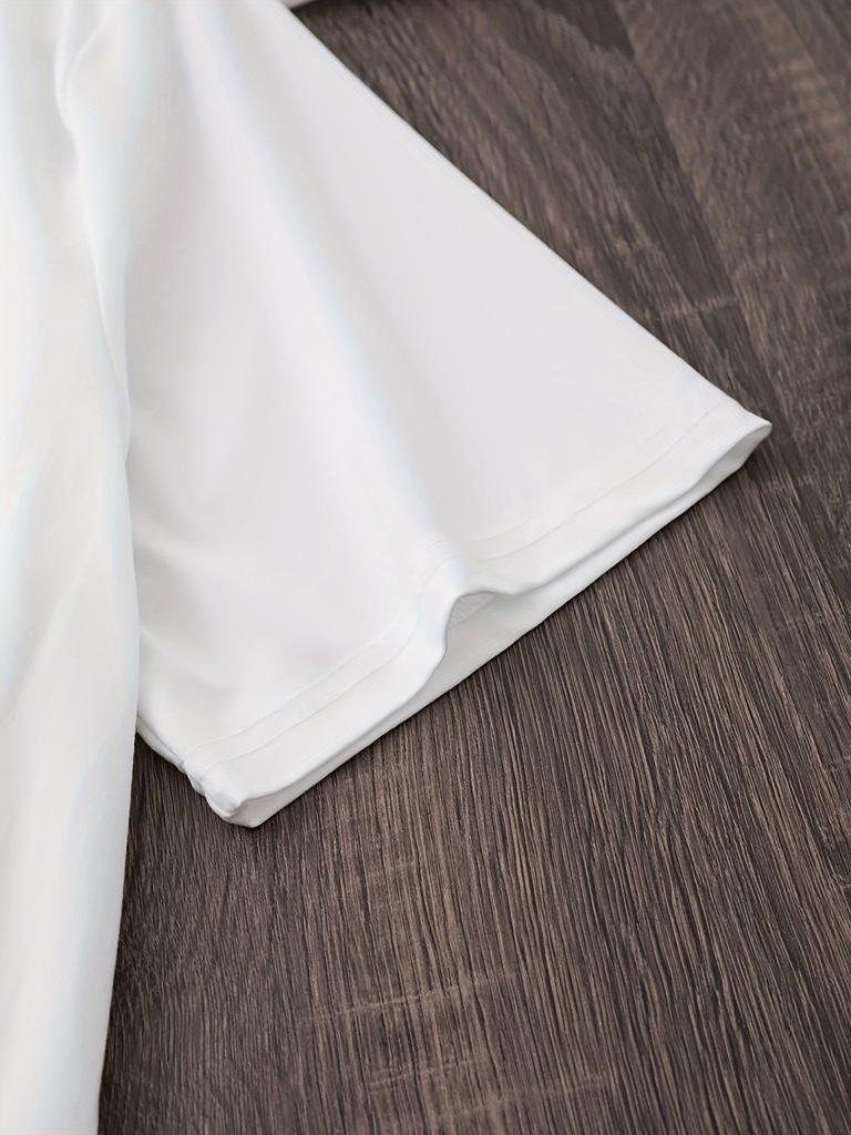 Regular Fit Crew Neck T-Shirt - Casual with Religious Satire Graphic Print, Knit Fabric, All-season Wear for Adults