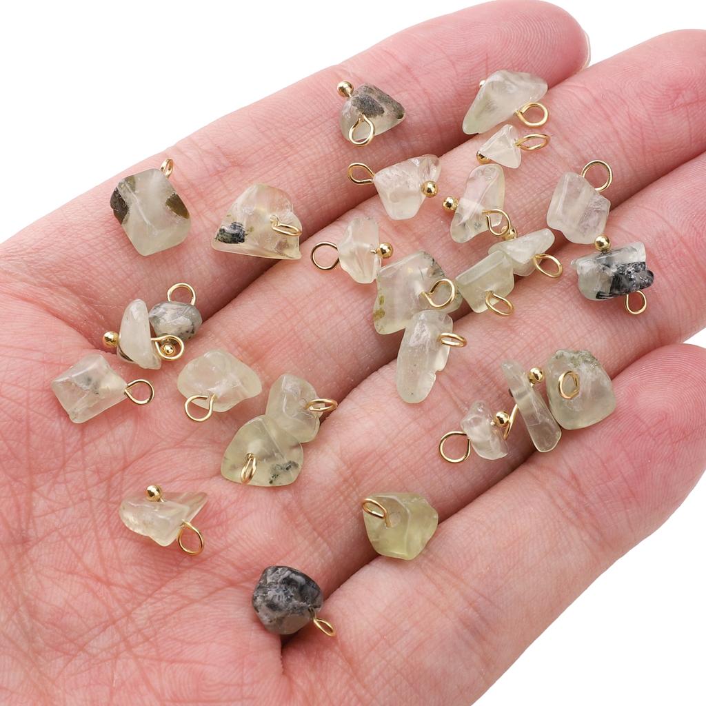 [5-10mm] 5pcs Natural Stone Pendant Mini Natural Crushed Stone Color Retention Pendant DIY Bracelet Necklace Earring Accessories