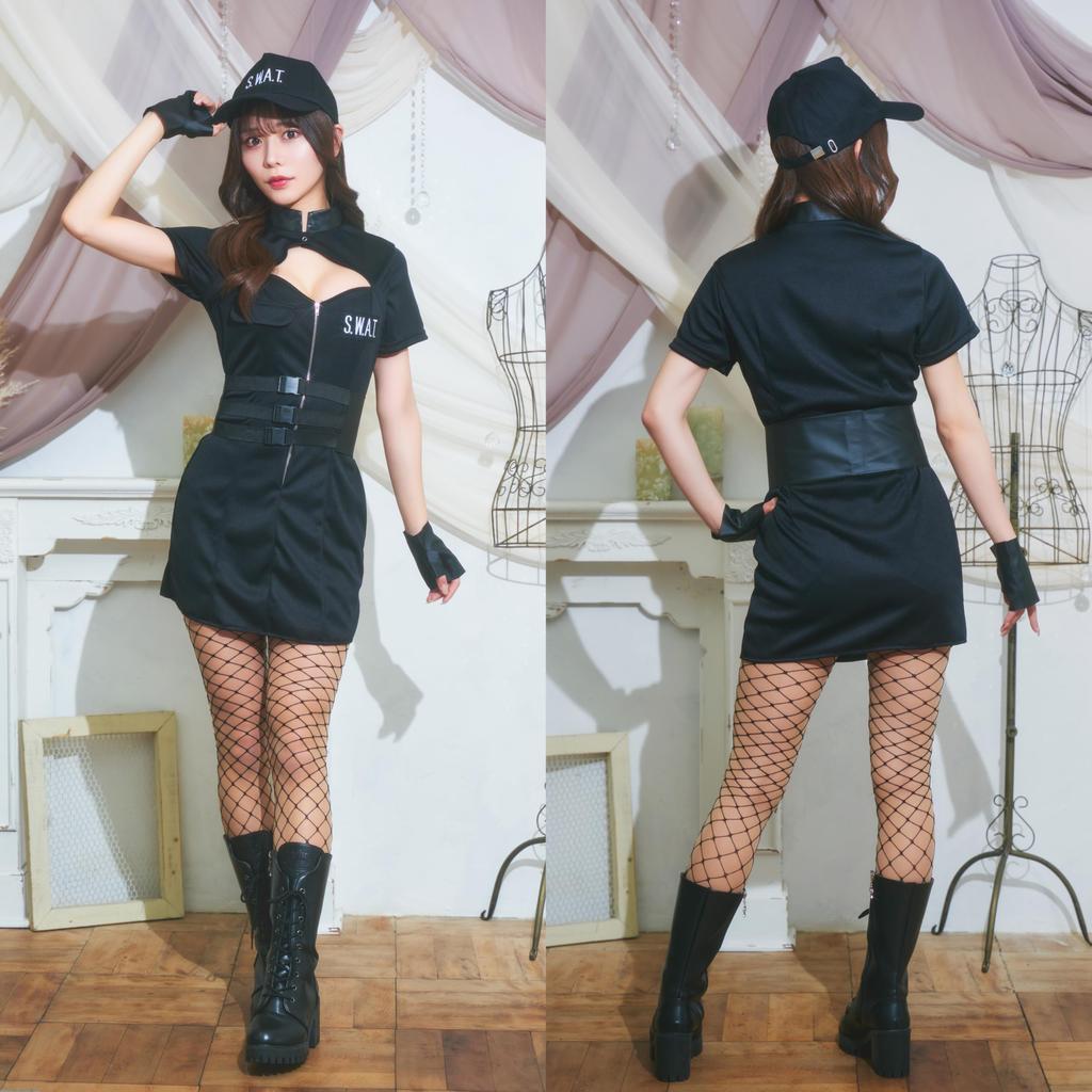 Clearstone GLOWHOLIC Cosplay Halloween Zip Up Swat Black Women's