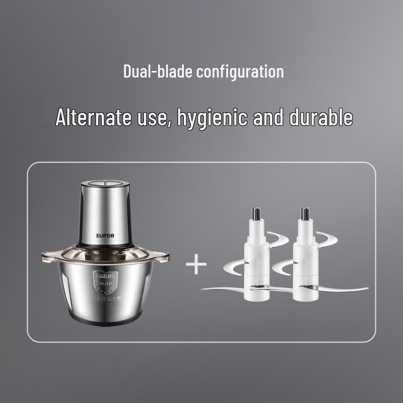 SUPOR 2.6L Stainless Steel Electric Meat Grinder & Food Processor CN plug (adapter included)
