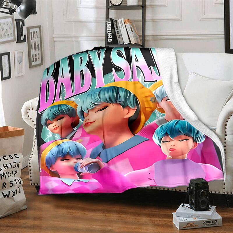 1pc Blanket K-Pop Demon Hunters Print Design, Lightweight Blanket for Sofa, Bed- Soft &Warm, Gift for All Seasons like Christmas, Halloween