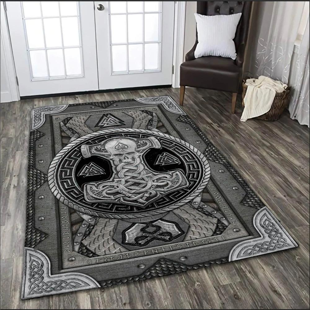 3D Viking Fashion Large Carpet Rug for Home Living Room Bedroom Sofa Doormat Decor Kids Play Area Rug Carpet Non-slip Floor Mat