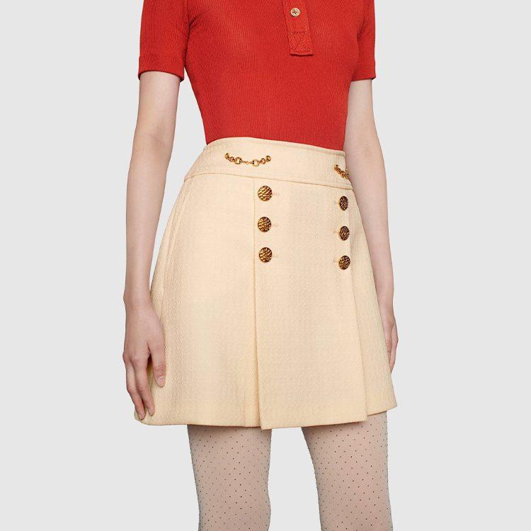 button detail A-line mini skirt 643330-ZAF5T-9205