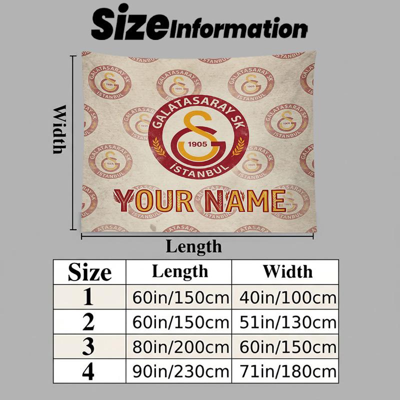 Custom Name Galatasaray2 Printed Tapestry – Wall Hanging for Bedrooms, Dorms, and Home Decor