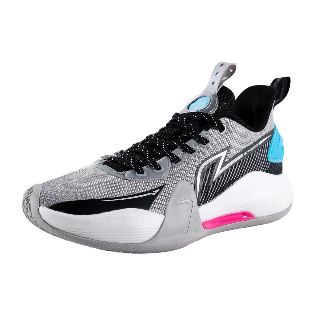 Li Ning Speed 7 Cushioning Slip Resistant Abrasion Resistant Low Top Basketball Shoes Men's Gray Black Blue ABPT013-4