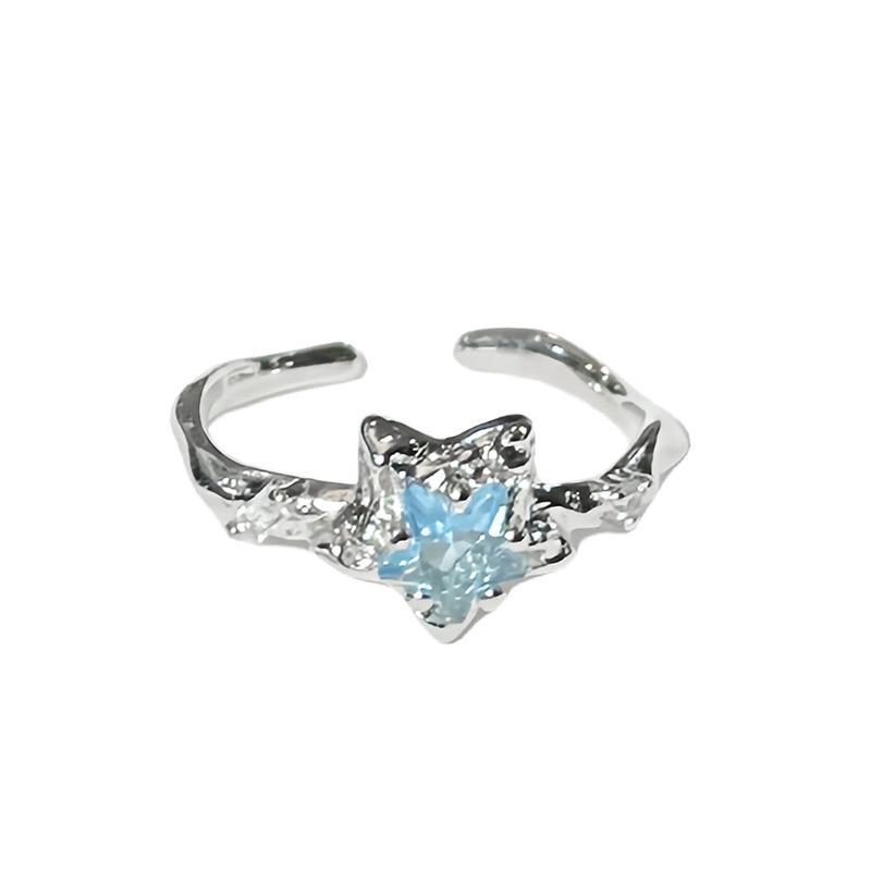 Super Flash Diamond-Set Zir*****Pen Ring, Colored Dopamine Women'S Light Luxury Niche Design Sense, High Sense Fashion Ring