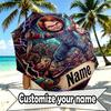 Custom Name Personalized Horror Theme Chucky Print Umbrella, Auto Open Close, 8‑Rib Sturdy Frame, Commute Camping Hiking Use, Birthday Gift