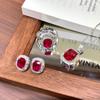 Cultivate Gemstones Premium Design Pendant Earrings Three-piece Set Accessories