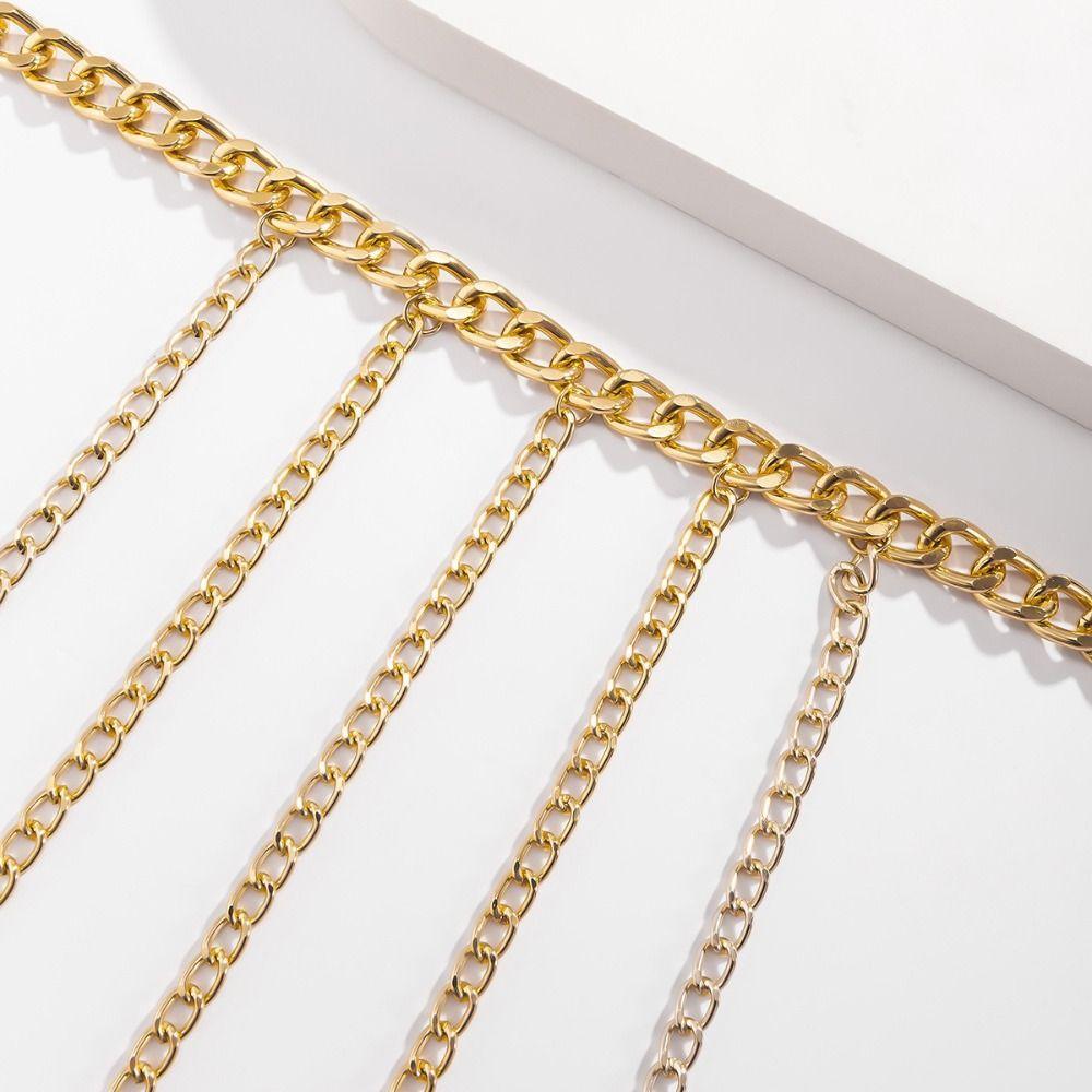 Einzigartiger Körperketten Schmuck Y2K Ein Schulter Kette Halskette INS Bikinis Körperkette Party Kleidung