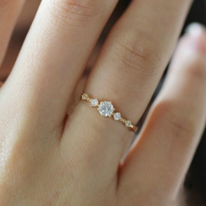 

New Gold Color Noble Trend Dainty Rings For Women Entry Lux Zircon Midi Finger Rings For Girl Anniversary Jewelry KAR229 5