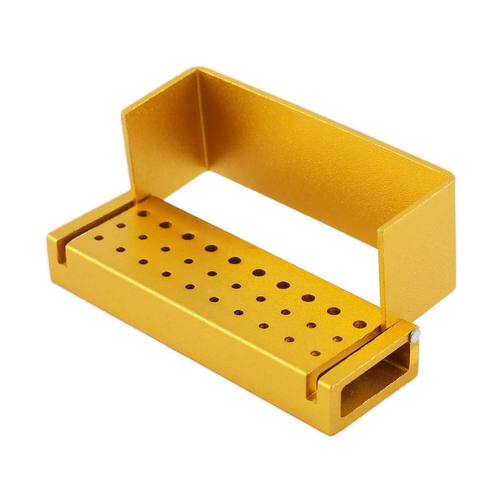 

Dental Burs Drill Disinfection Block FG Bur Sterilization Holder Autoclavable Aluminium 30 Holes Dentistry Materials золотий