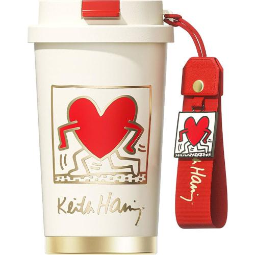 

GERM x Keith Haring Coffee Tumbler | 390ml Vacuum Insulated Mug | 316 Stainless Steel with Lid and Straw, Keeps Drinks Hot or Cold, Dishwasher Safe, M