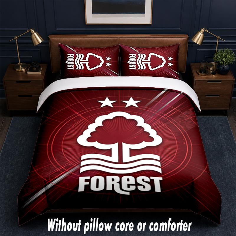 Nottingham Forest Design Set Lenzuola Letto 1 Copripiumino + 2 Federe Morbido Traspirante Biancheria da Letto per la Casa