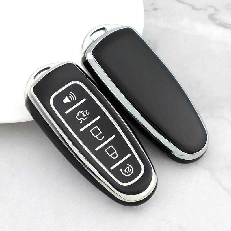 TPU Car Key Case Cover For Ford Edge Explorer Escape Focus Taurus Flex 5Buttons Shell Fob for Lincoln MKS MKT MKX MKZ Navigator