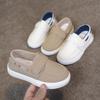 Korean Style Low-Top Leather Slip-On Loafers for Boys & Toddlers - Soft Sole Casual Shoes