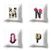 Polyester Pillowcase Flower Decoration Home 26 English Letter Printing Pillowcase Car Cushion Cover