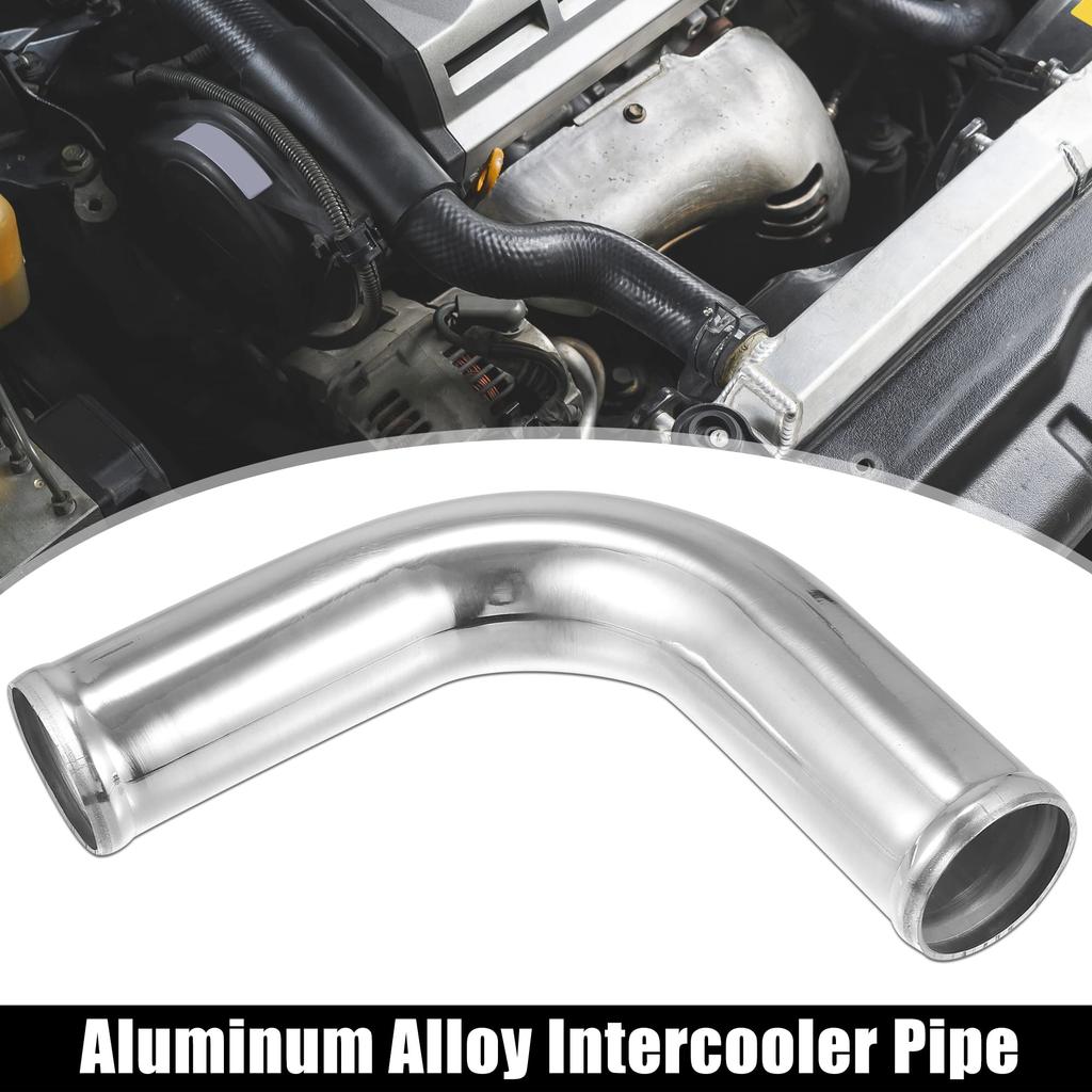 X AUTOHAUX Intercooler Air Intake Intercooler Aluminum 100mm Leg 90 Degree Bend Silver Tone Pipe, Tube, Hose, Alloy, Length, Elbow, 2"