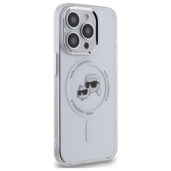 Karl Lagerfeld Klhmp14Xhlskch Iphone14 Pro Max 6.7 Biały/White Hardcase Iml Metal Karl&Choupette Head Magsafe
