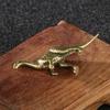 Solid Brass Velociraptor Dinosaur Jurassic Dinosaur Family Small Statue Office Desktop Ornaments Tea Pet Crafts Animal Figurines