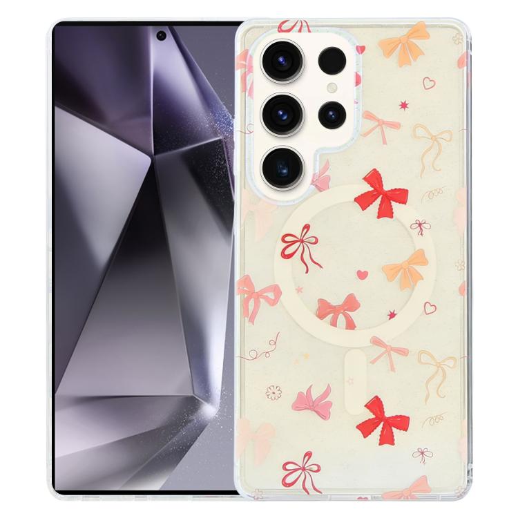 Blue Light Jungle Series Magnetic TPU Phone Case For Samsung Galaxy S24+ 5G, Raised Lens Screen Wireless Charging Protective Cover