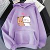 Cartoon Panda Bubu Dudu Women Hoodie Couple Sweatshirt Harajuku Printed Hooded Pullover Long Sleeves Fleece Casual Streetwear