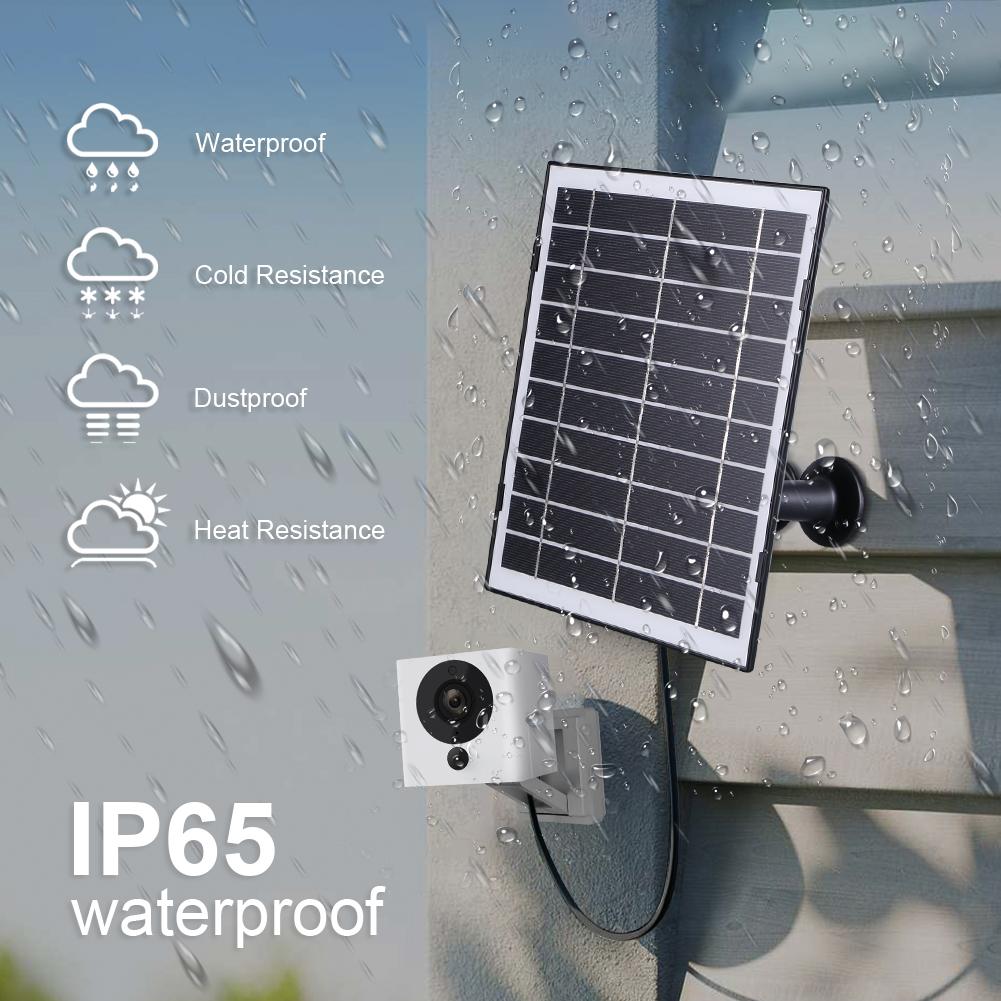 30W Solar Panel for EufyCam/Wyze Security Camera IP65 Waterproof Solar Cell Systems Wall Mount With 9.8ft Charging Cable,1Pack 4