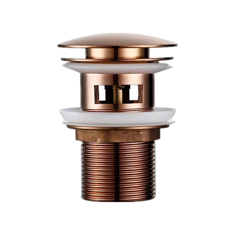 Brushed Rose Golden Pop up Drain Basin Drain With Overflow for Basin Pop up Drainer Bathroom Drain Brushed Rose Golden(With overflow)