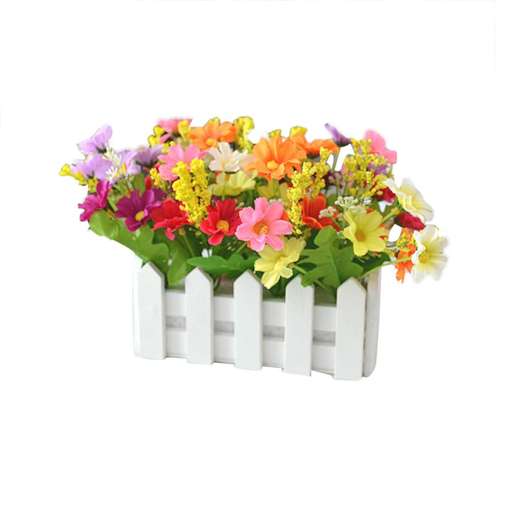 1 Bouquet Artificial Flowers Wooden Fence Garden DIY Stage Party Stage Decor Christmas Ornament