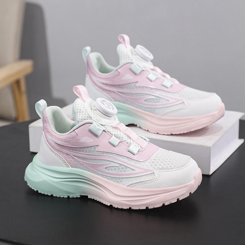 Classmate summer 22 new children s running shoes single mesh breathable rotating button non-slip children s sports shoes 31 розовый