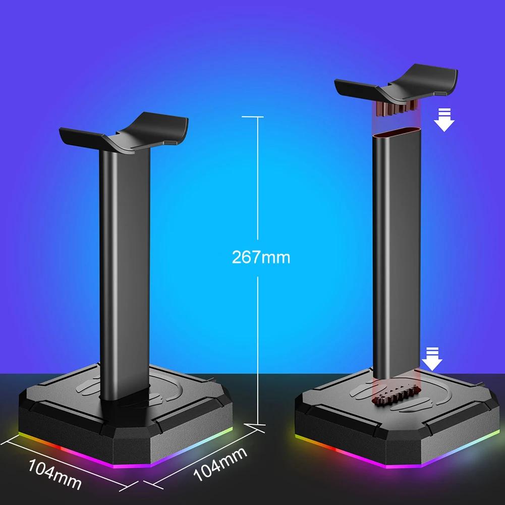 Headphone Bracket Display Rack RGB Backlight Head Mounted Headphone Stand Holder Desktop Organizer Vertical Bracket Hanger