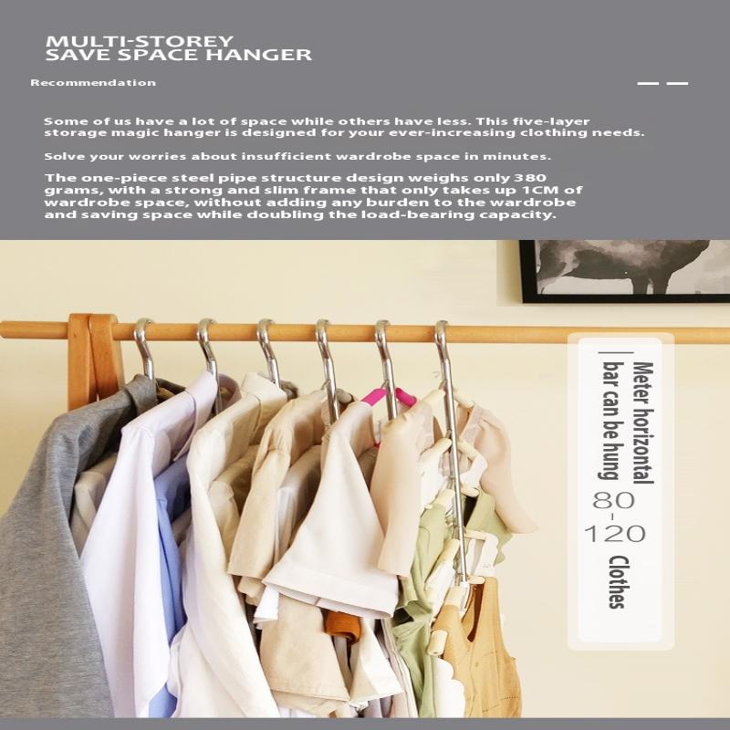 Multi-Layer Clothes Rack Metal Clothes Drying Rack Space Saving Wardrobe Storage Rack